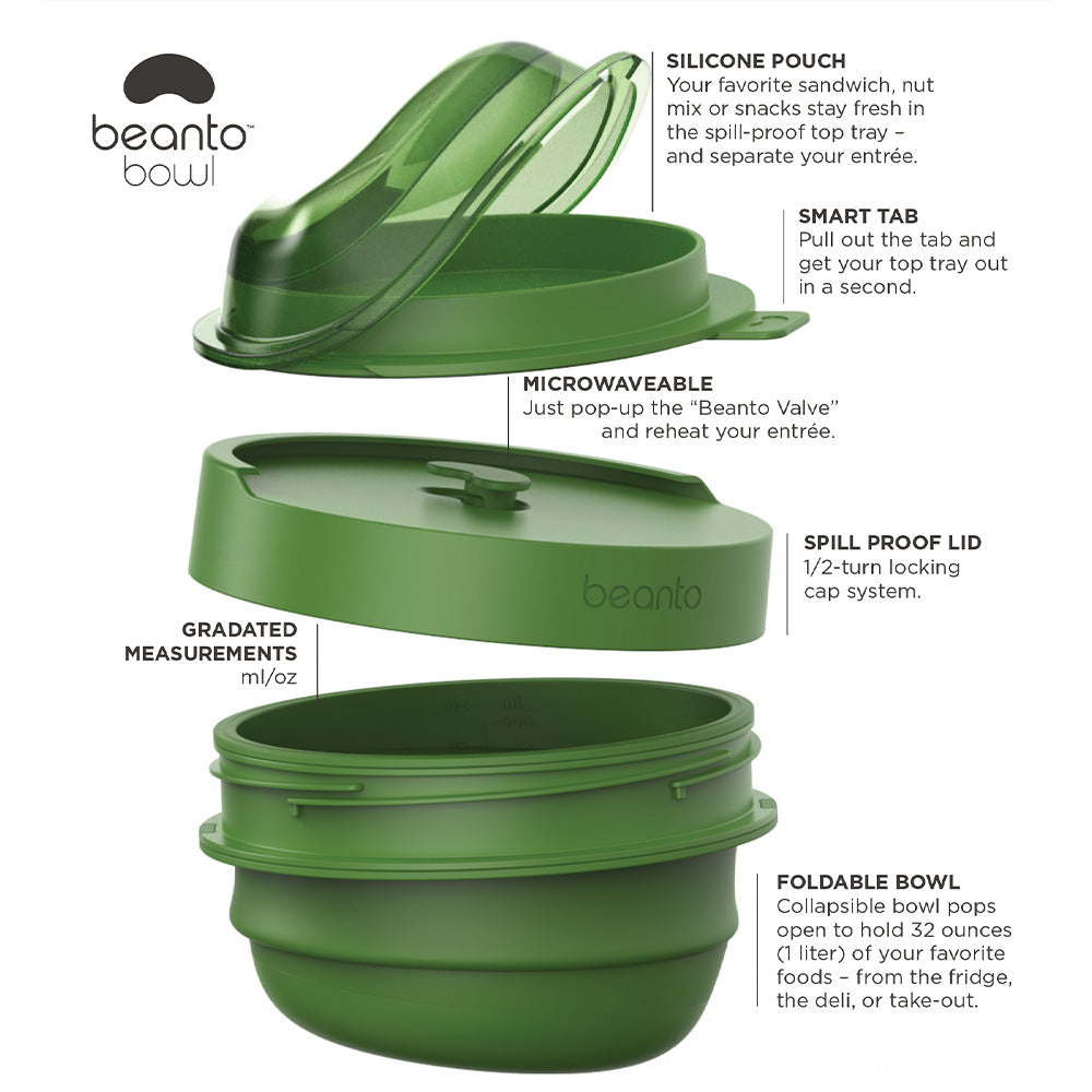 The Combo 1.35L Bowl + Cutlery Set - Forest Green